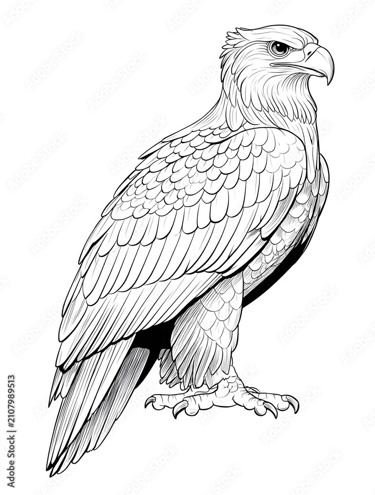 Fototapeta premium A Eagle Mandala Animal Coloring Page Vector