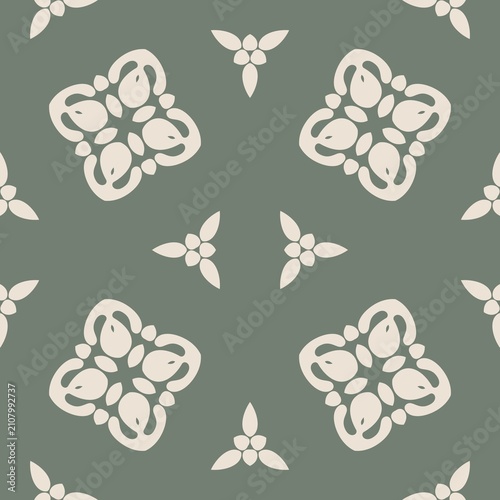 Photography Repeating floral pattern on muted green background