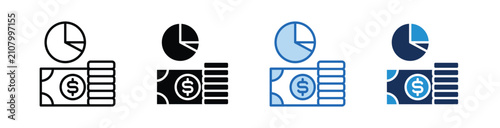 Budget  Icon Collection With Multiple Styles