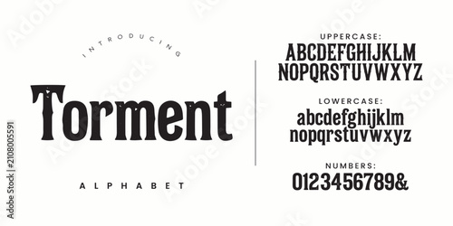 Photos Torment Alphabet dark horror display font for heavy metal band logo and spooky H