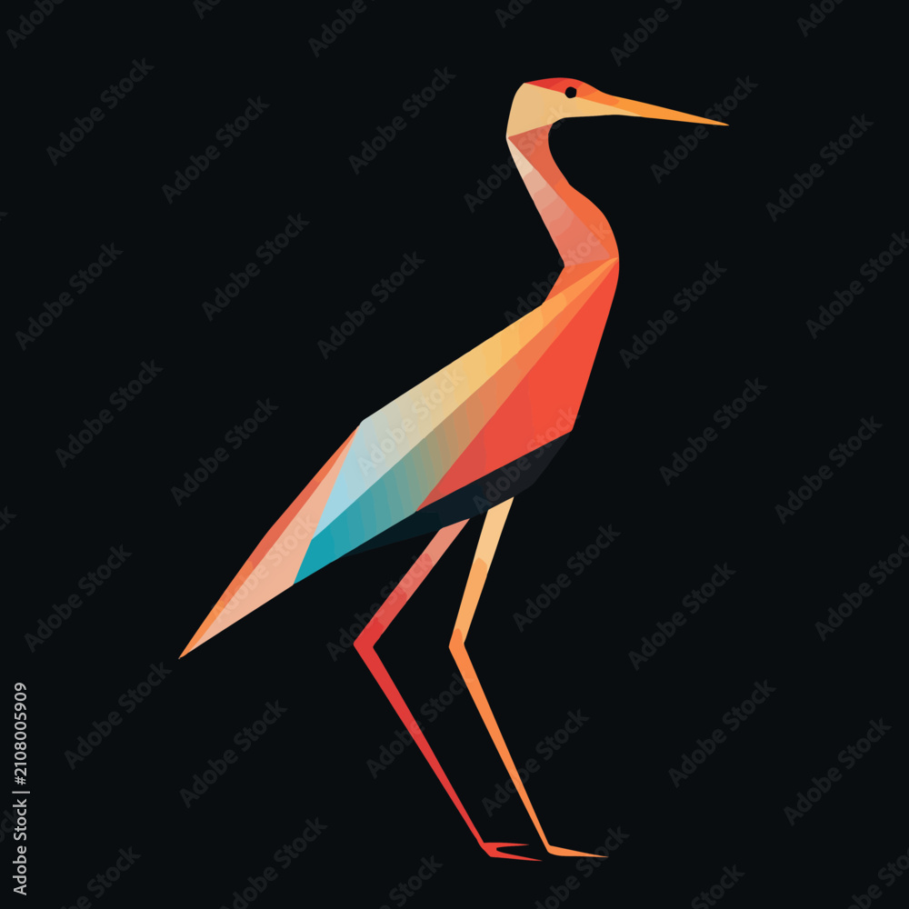 Obraz premium Geometric crane bird abstract art style