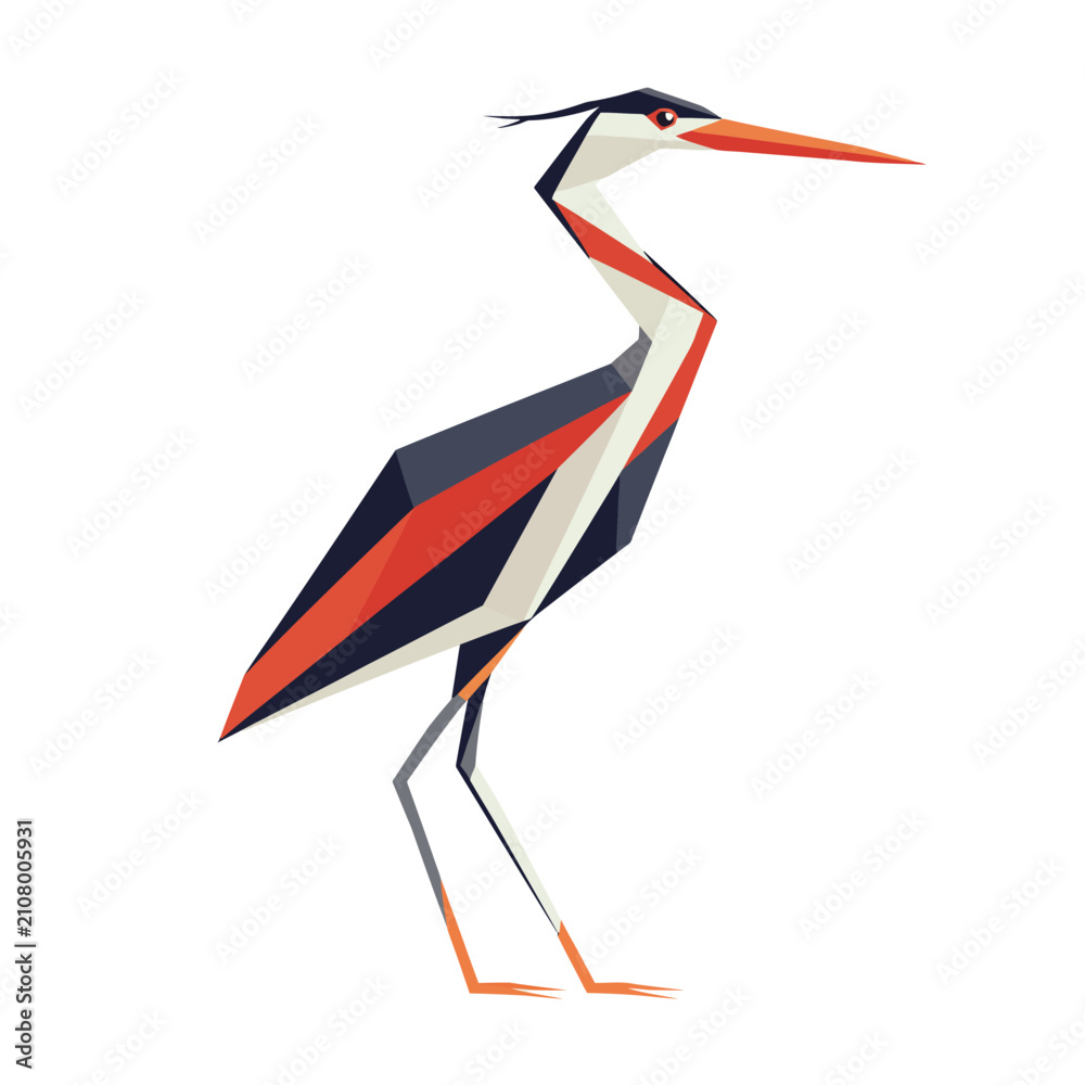 Obraz premium Geometric bird illustration abstract animal design