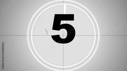Vintage monochrome film countdown leader