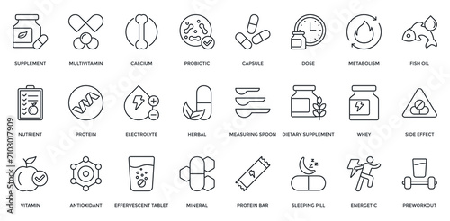 Obraz na płótnie Supplement Icon Set
