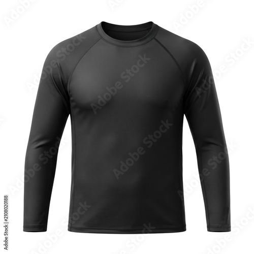 Принти на полотні Black long sleeve athletic compression shirt mockup