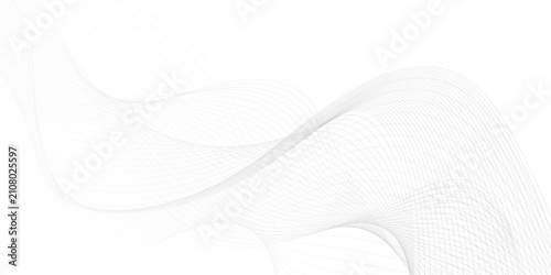 Canvas Print Abstract grey and white technology blend smooth wave lines background