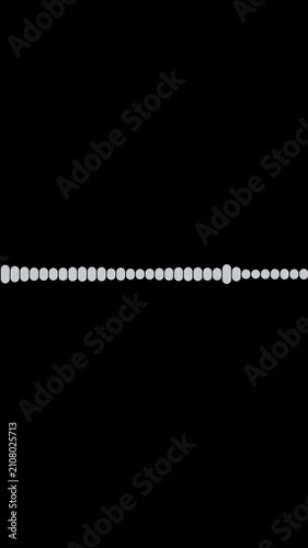 Vertical abstract music sound wave or audio wavefrom isolated on black background.Line digital minimalist voice and symbol technology.