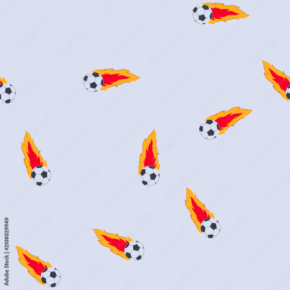 Fototapeta premium pattern kick speed soccer ball cartoon. strike curve, control finesse, power touch kick speed soccer ball sign. seamless vector illustration