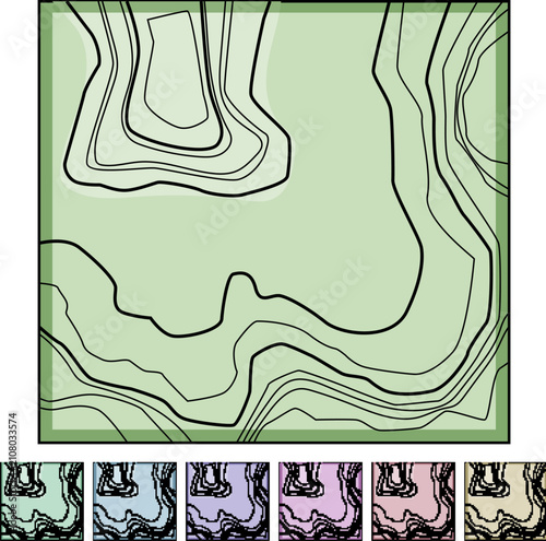Canvastavla trench sea topogrphic cartoon