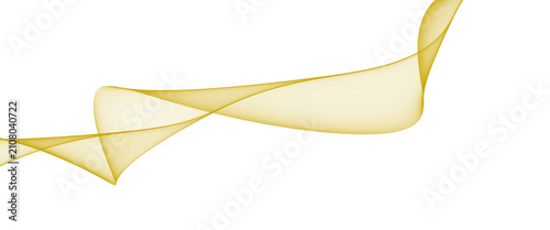 Abstract yellow gold wave line