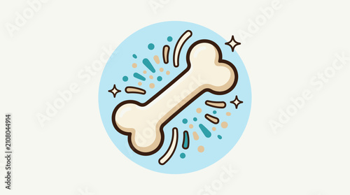 Funny Cartoon Dog Bone Toy Comic Icon