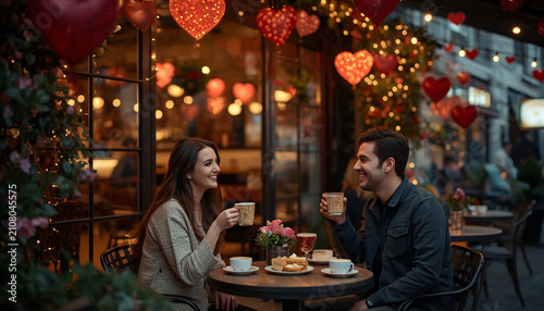young couple in restaurant