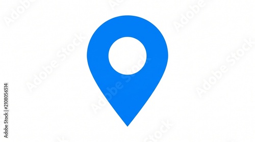 Minimal blue map pointer location pin