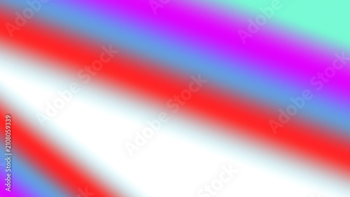Foto Vibrant diagonal gradient stripes with red and blue colors across a clean white