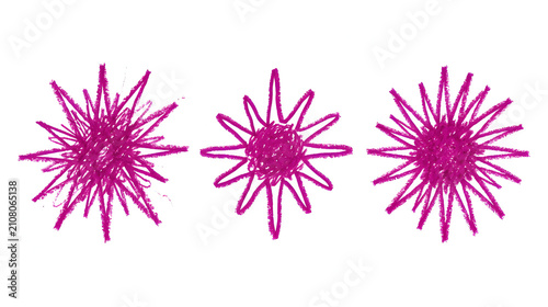 Magenta pink starburst doodle line pattern seamless background for modern creative surface decor