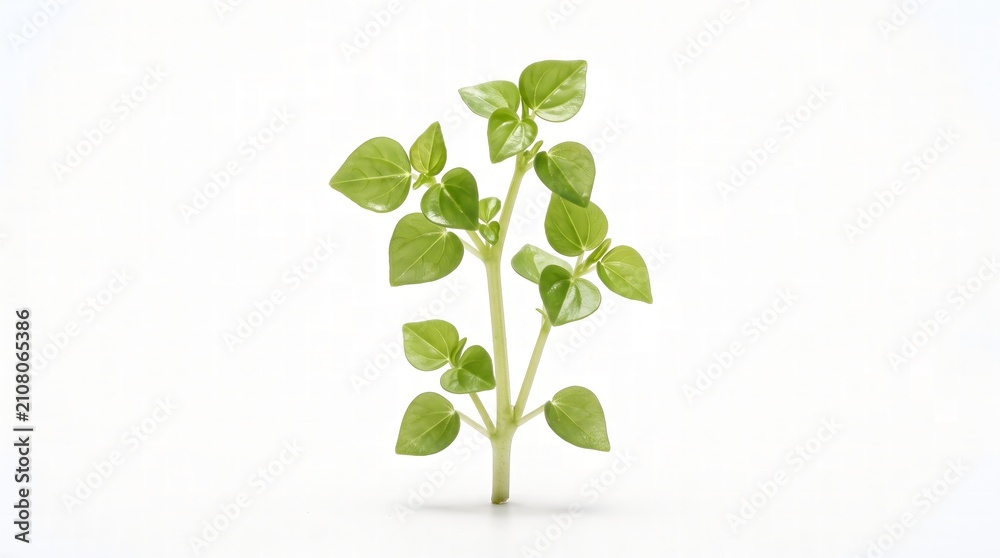 Obraz premium Fresh Green Peperomia Plant Stem Isolated on White Background for Interior Decoration and Botanical Studies
