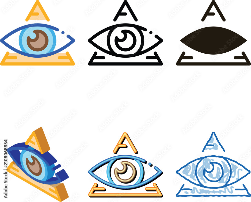 Obraz premium All-seeing edition Eye Icon Vector. Outline All-seeing Eye Sign. Color Isolated Contour Symbol