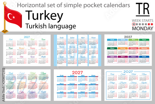 Set of pocket calendars 2027 Turkey