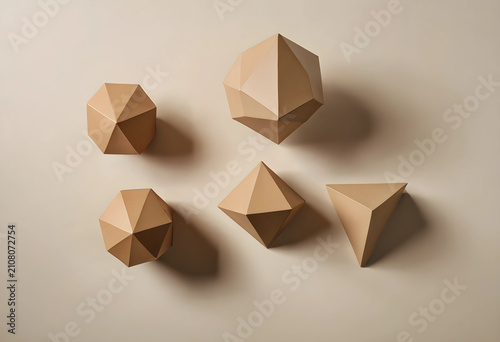 Geometric paper shapes in v...