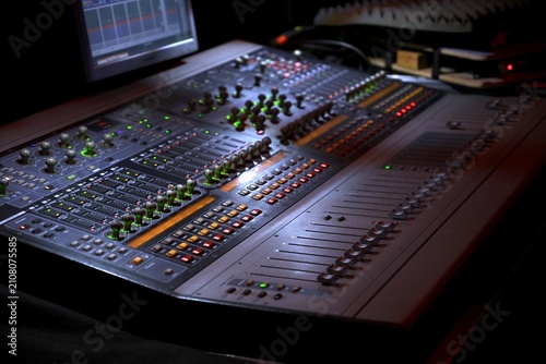 Konstfotografi Professional audio mixing console in recording studio