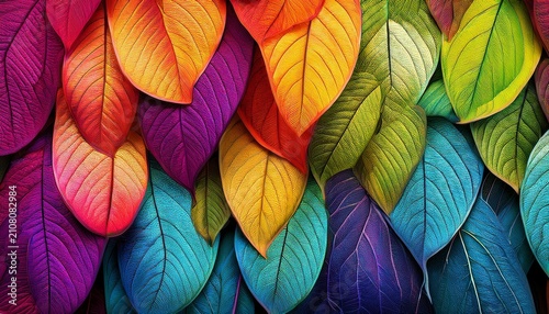 A Background Of Colorful Bright Leaves