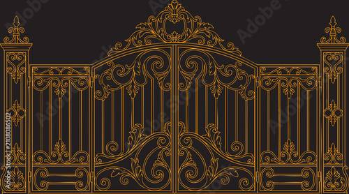 Obraz na płótnie Ornate golden gate design