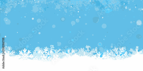 Tableau sur toile Snowflake Pattern With Soft Blue Gradient Background