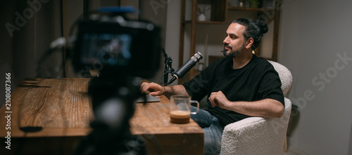 Bild auf Leinwand Video podcast recording studio
