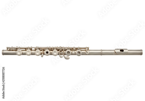 Professional flute instrument isolated on white background