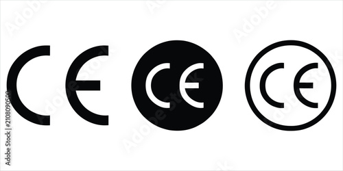 Картината върху платно CE Mark Logos In Different Styles On White Background Keywords: CE mark, certifi