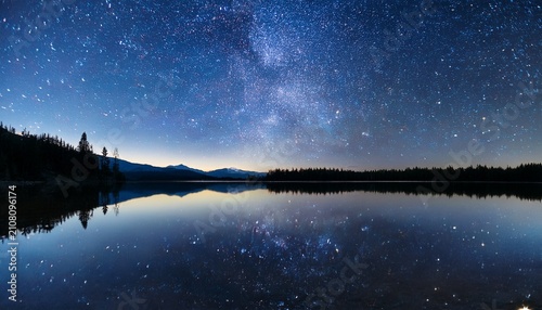 Sky Full Of Stars Reflected On A Lake