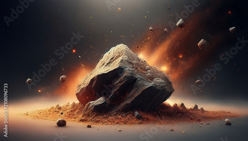 Abstract Rock Particle With Dust Texture