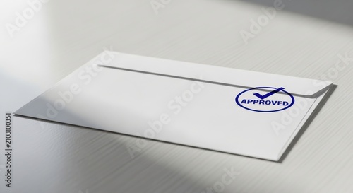 White Envelope with Blue 
