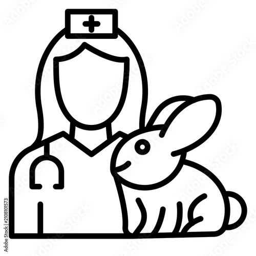 Obraz na plátně Rabbit Vet Icon