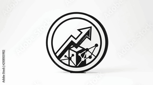 Stylized circle graphic depicting growth and network connections