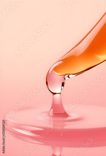 Orange liquid droplet falli...