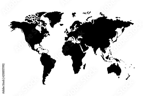 World map vector isolated on white background