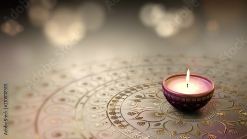 Diwali festival background with ornate Indian mandala, golden decorative elements, vibrant purple and gold luxury backdrop, festive celebration design with copy space for greeting cards, banners