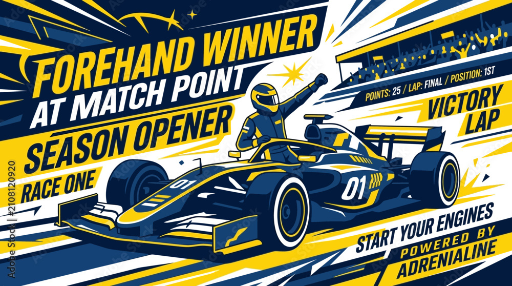 Obraz premium Formula One Victory Lap Celebrating Season Opener Grand Prix Triumph