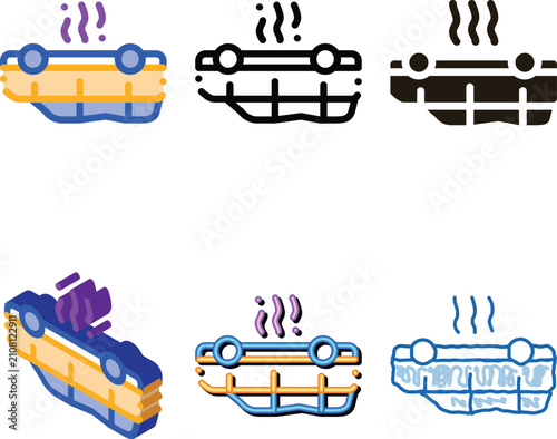 stylized inverted car icon vector. inverted car sign. color symbol