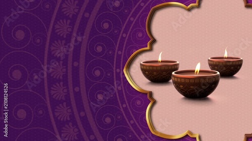 Diwali festival background with ornate Indian mandala, golden decorative elements, vibrant purple and gold luxury backdrop, festive celebration design with copy space for greeting cards, banners
