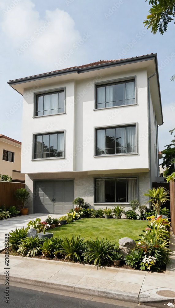 Fototapeta premium modern house with garden