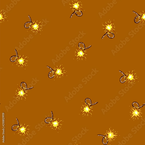 Quadro su tela seamless pattern volatile dynamite fuse cartoon