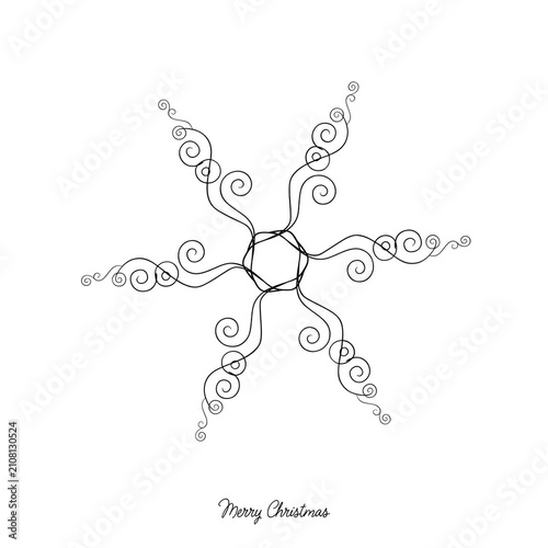 Elegant snowflake design with delicate swirls during winter holidays isolated on transparent background