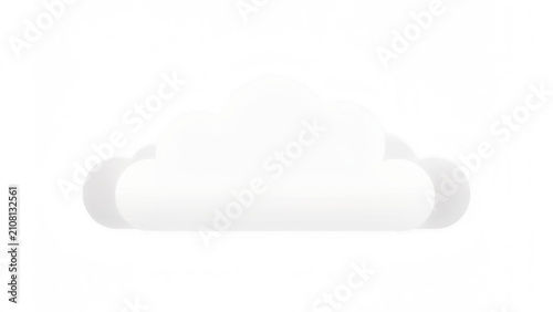 Fluffy white cloud floating gently in soft studio lighting against a clean backdrop concept isolated on transparent background