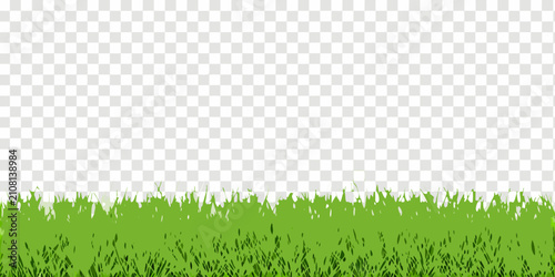 Canvas Print Green Grass Blades Along The Bottom With Transparent Background