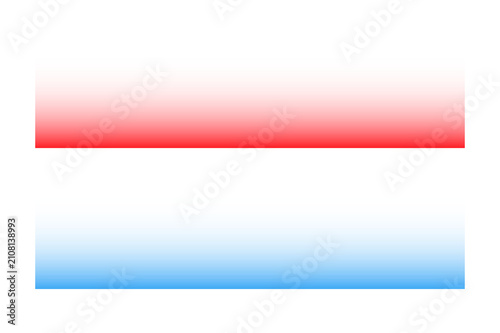 Red and blue horizontal light gradients isolated on transparent background for web banner headers and creative interface design set.