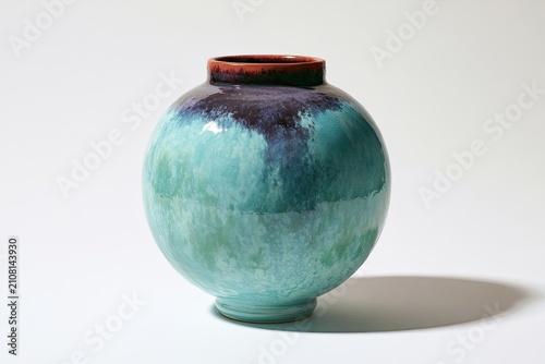 Beautifully Glazed Ceramic Vase with Unique Color Gradient.