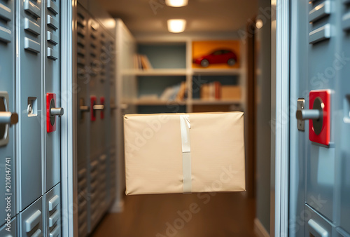 Floating brown package with...