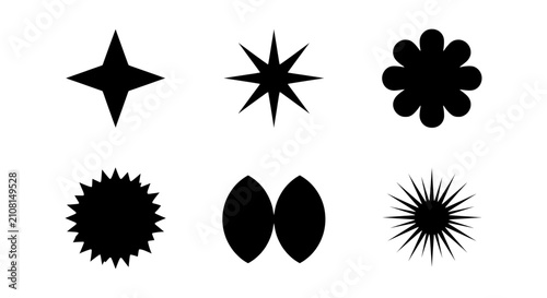 Tableau sur toile Abstract Starburst Shapes, Geometric Icons, Starbursts, Star Shapes, Decorative